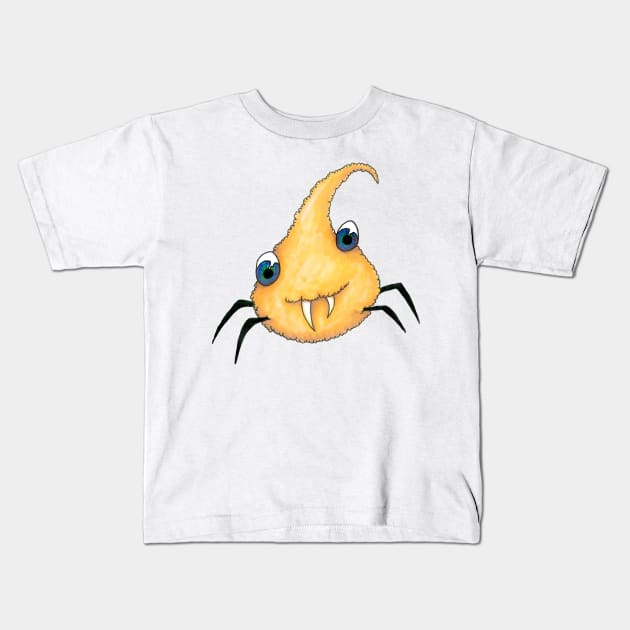 Orange droplet monster Kids T-Shirt by LeighsDesigns